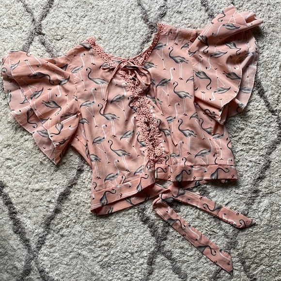 ✨Flamingo Peach Top✨ - Picture 1 of 6